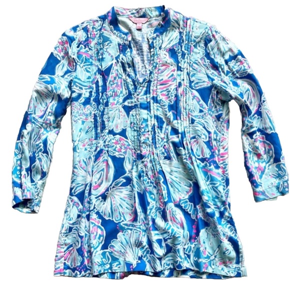 LILLY PULITZER Sarasota Tunic Top Size Small Preppy Classic Modest Stylish - Picture 2 of 9